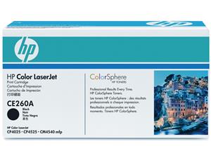 Toner HP CE260A serie 647 8.5K sort passer til HP CM4540/CP4025/CP4525 